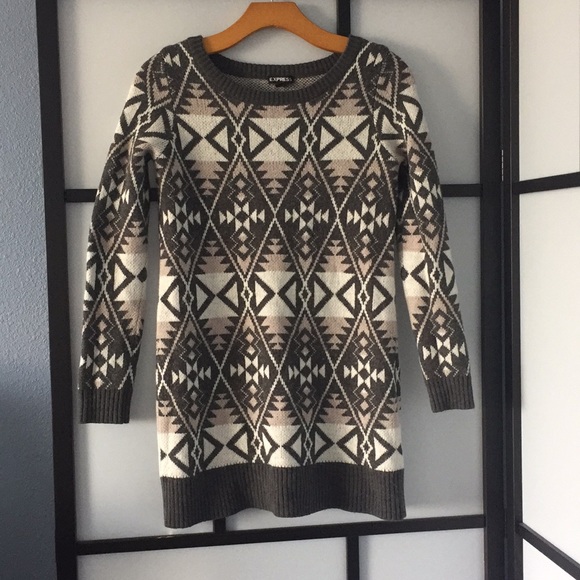 Express Sweaters - Express Aztec Sweater Dress
